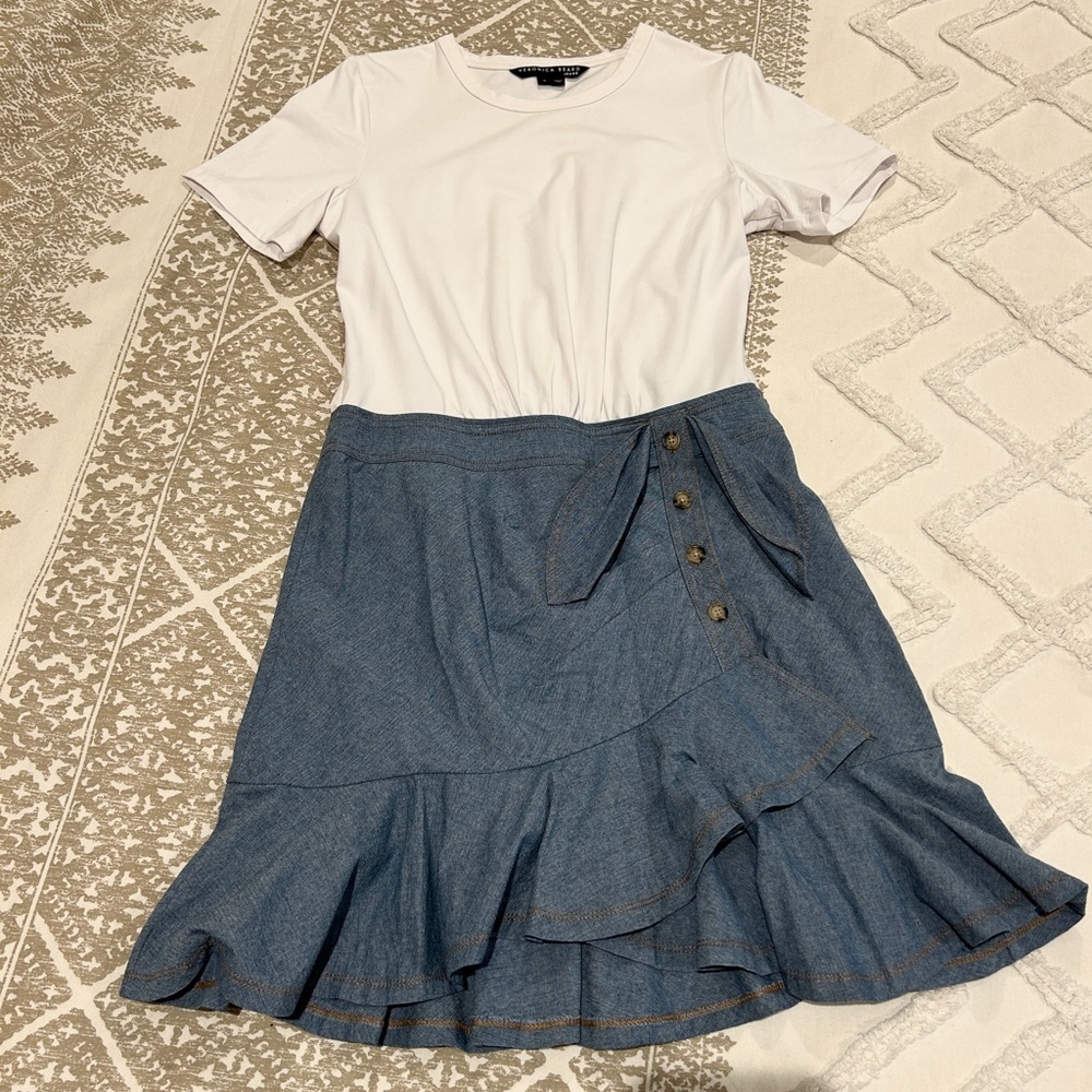 Veronica Beard Women's White/ Denim Dress Size Medium